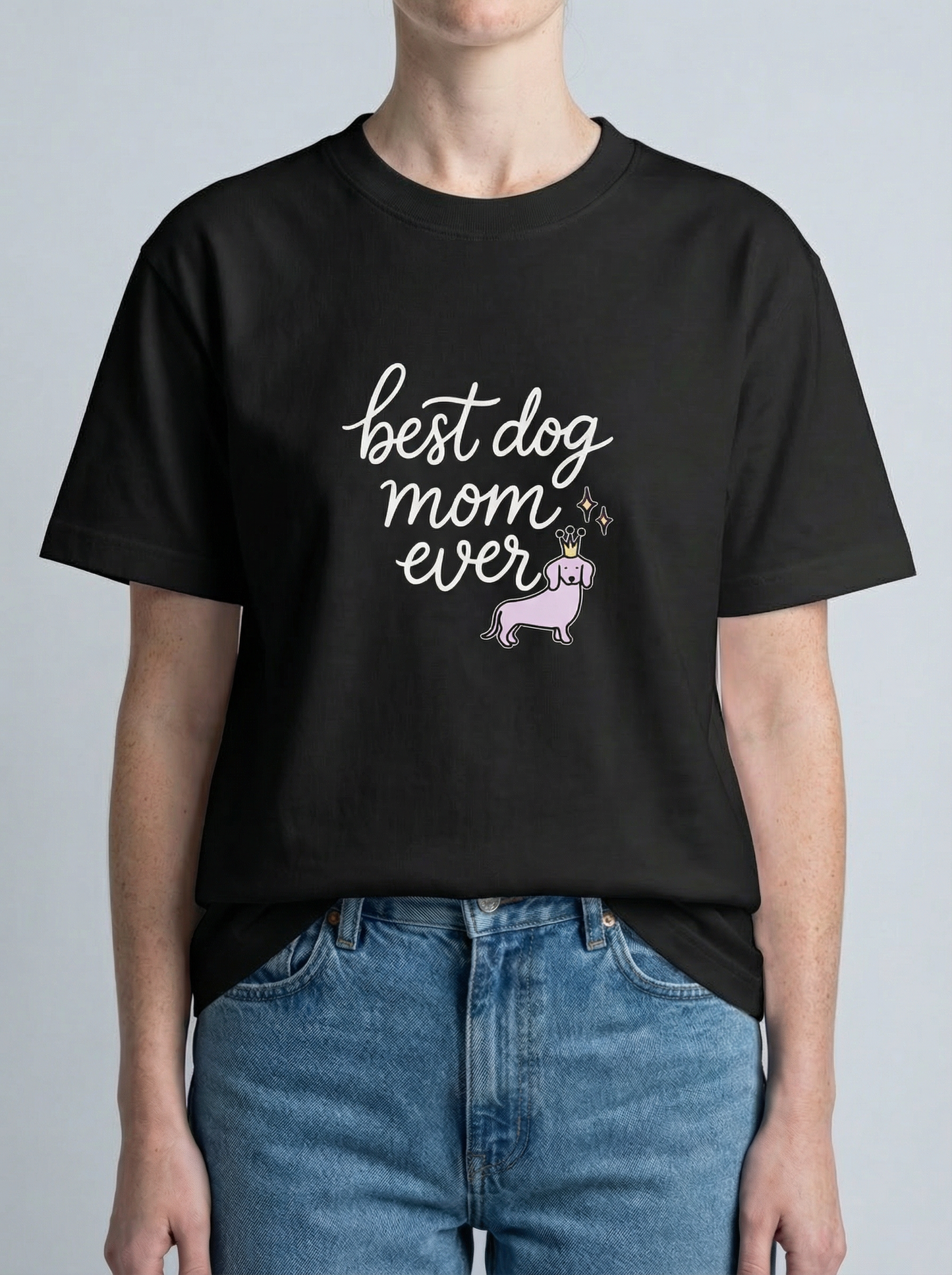 Crowned Pup Tee — Dog Mom