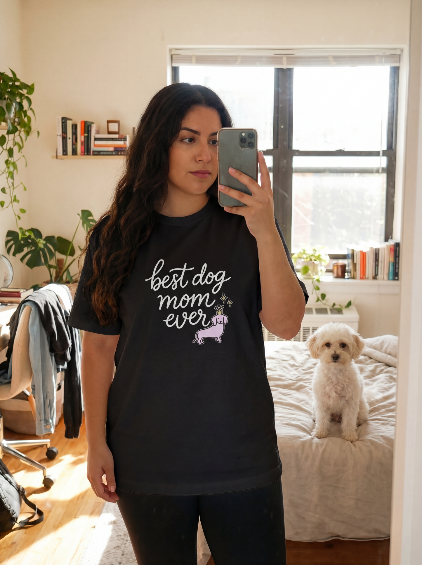 Crowned Pup Tee — Dog Mom