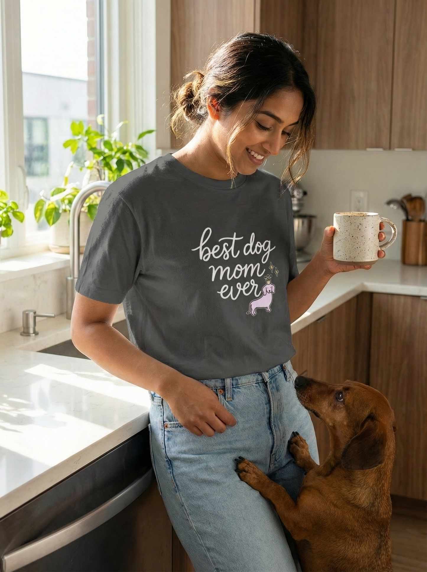 Crowned Pup Tee — Dog Mom