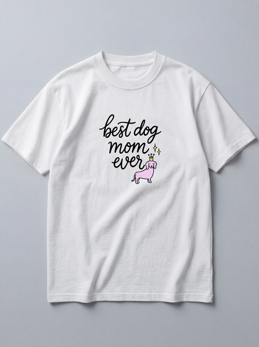 Crowned Pup Tee — Dog Mom